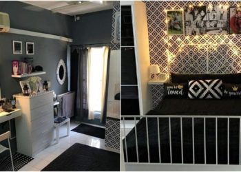 Dekorasi Bilik Tidur Kecil Bertemakan Hitam Putih. Simple & Sangat Cantik!