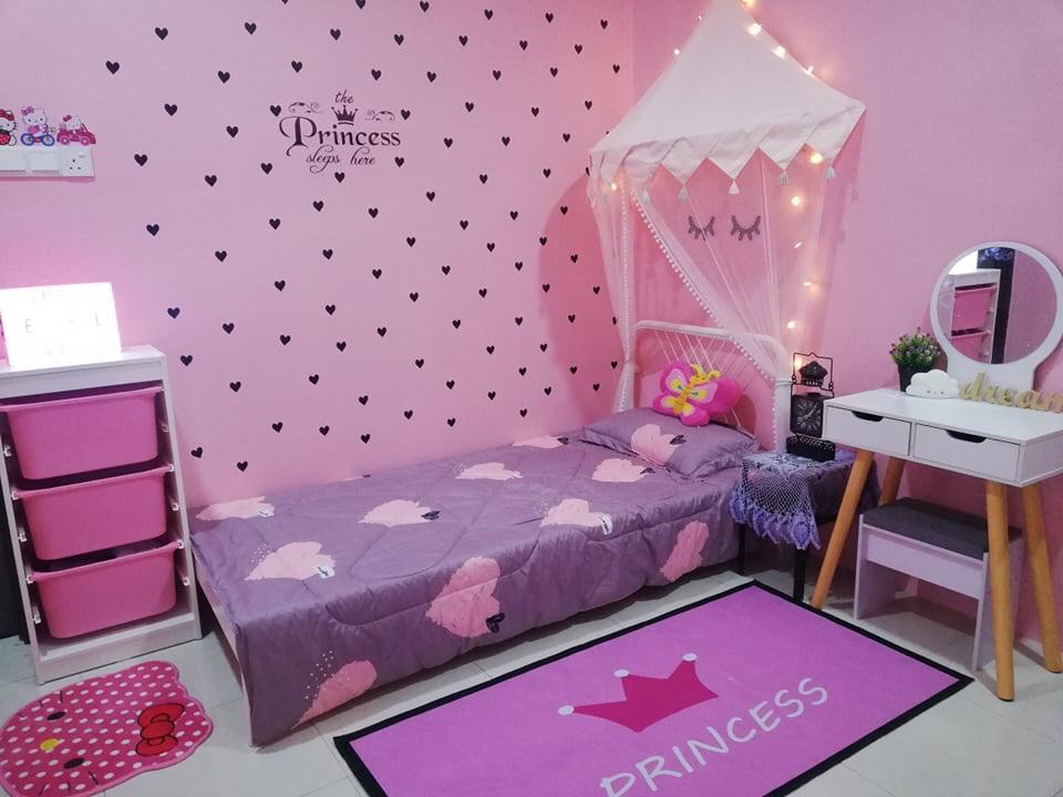 Idea Dekorasi Bilik Tidur Anak Perempuan Bertemakan Pink Simple Cantik Ilham Dekorasi