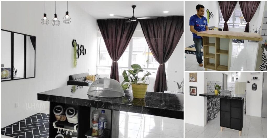 Buat Sendiri ‘Table Bar’ Dapur Untuk Isteri Dengan Modal Tak Sampai